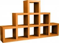 Стеллаж для книг Inteo Кубус Горка 3 1750x1750x1070 мм орех