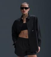 Рубашка Nike W NSW NK CHLL PPLN LS BTN TOP HJ0715-011 р. L черный