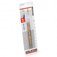 Сверло по металлу Kreator с титановым покрытием HSS-TIN Ø 4,5x80 мм 1 шт. KRT010210