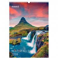Календарь настенный Axent А3 Waterfalls 2026