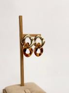 Серьги MISO accessory овал Лео с золотом