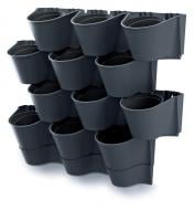 Набор горшков пластиковых Prosperplast CASCADE WALL 670х177х570 антрацит