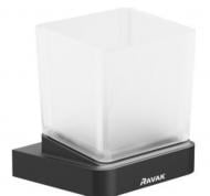 Тримач для зубних щіток Ravak 10° TD 210.20 зі склянкою, чорний