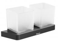 Тримач для зубних щіток Ravak 10° TD 220.20 з двома склянками, чорний