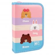 Пенал с двумя клапанами Line Friends HP-04 YES разноцветный