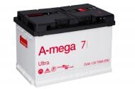 Акумулятор автомобільний A-MEGA Ultra 75А 12 B «+» праворуч