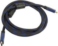 Кабель PowerPlant HDMI 2 м черный с синим (CA910243) Nylon, Double ferrites
