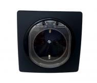 Розетка бытовая с заземлением Aling-Conel Eon IP20 черный матовый E633.E1