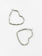 Серьги MISO accessory большое серебряное сердце 5см