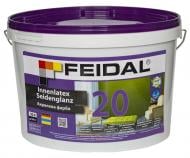 Краска акриловая Feidal Innenlatex Seidenglanz 20 шелковистый глянец белый 10 л