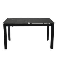 Стол обеденный Ларс 1200(1700)x800x750мм черный матовый/черный