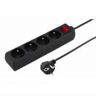 Удлинитель Esperanza с заземлением 4 гн. черный 1,5 м TL129