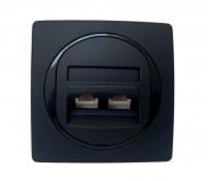 Розетка компьютерная Aling-Conel Eon IP20 черный матовый E614.E1