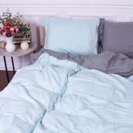 Наволочка Satin Stripe 30-0013+30-0010 Windly 70x70 см голубой/серый MirSon