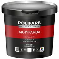 Краска интерьерная акриловая Polifarb Акрифарба мат белая 1,4 кг