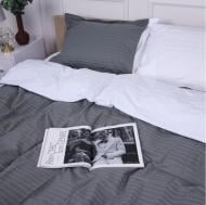 Наволочка Satin Stripe 30-0010+30-0001 Widad 70x70 см серый/белый MirSon