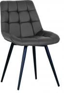 Стілець обідній Nowy Styl NICOLE HN BLACK (BOX-1) SQR ECO-70 сірий / чорний