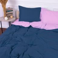 Наволочка Satin Stripe 30-0020+30-0007 Edarin 70x70 см темно-синий/розовый MirSon