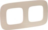 Рамка двухместная Legrand Allure универсальная бежевый с тиснением 754382