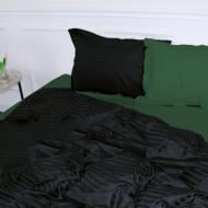 Наволочка Satin Stripe 30-0021+30-0017 Serikan 70x70 см черный/зеленый MirSon