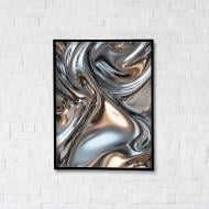 Картина на холсте Жидкое серебро с черной рамкой 50x65 см Brushme FNK0122009_RN45-18