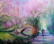 Набор со стразами на подрамнике Весенняя прогулка в парке художник Дарчук О. 30x40 см GoToArt