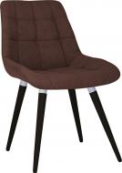 Стул обеденный Nowy Styl NICOLE WOOD ALU (BOX-1) SQR БУК 1.043 SORO-28 коричневый / черный