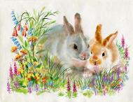 Набор со стразами на подрамнике Крольчата 20х30 см 189761 GoToArt