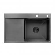 Мойка для кухни Kroner KRP Schwarze - 7849RHM PVD (3.0/1.0 мм) (CV025279)