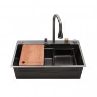 Мойка для кухни Kroner KRP Schwarze - SET7545HM PVD (3.0/0.8 мм) (CV033382)