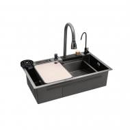 Мойка для кухни Kroner KRP Schwarze - SET7545NB PVD (3.0/0.8 мм) (CV033805)