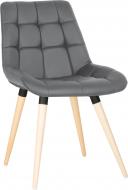 Стул обеденный Nowy Styl NICOLE WOOD BLACK (BOX-1) SQR БУК 1.018 ECO-70 серый / дерево светлое