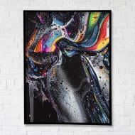 Картина на холсте Цветная абстракция с черной рамкой 75x100 см Brushme FNK0122029_RN45-17