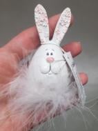 Декор BonaDi Заяц в цветах, 7,5см белый с розовым Декор BonaDi Заяц в цветах, 7,5см белый с розовым