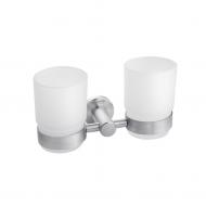 Стакан Kroner двойная с держателем для ванной комнаты KRP Edelstahl Klassisch ESG3708