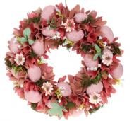 Венок пасхальный BonaDi декоративний в 24см, розово-персиковый