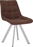 Стул обеденный Nowy Styl NICOLE 4L ALU (BOX-1) SQR SORO-28 коричневый / алюминий