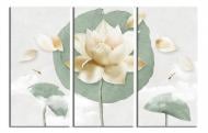 Картина модульна Золотий лотос 3Д 120x80 см WallArt 54458-3.2