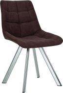 Стул обеденный Nowy Styl NICOLE 4L CHROME (BOX-1) SQR SORO-28 коричневый / хром