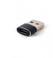 Переходник USB Cablexpert USB 2.0, А-папа/C-мама, алюминий black (A-USB2-AMCF-02)