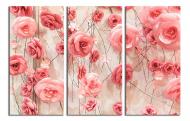 Картина модульная Розовые розы 3Д 180x120 см WallArt 54460-3.4