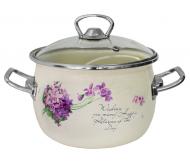 Кастрюля с крышкой Idilia эмалированная сферическая 5 л Виола Кастрюля с крышкой Idilia эмалированная сферическая 5 л Виола