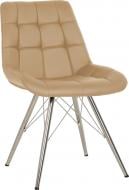 Стул обеденный Nowy Styl NICOLE 4LX CHROME (BOX-1) SQR ECO-01 бежевый / хром