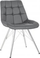 Стул обеденный Nowy Styl NICOLE 4LX CHROME (BOX-1) SQR ECO-70 серый / хром