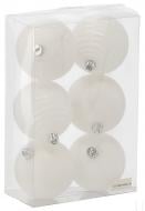 Набор елочных шаров Тайм Еко молочные d 8 мм 6 шт./уп.