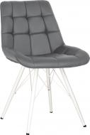 Стілець обідній Nowy Styl NICOLE 4LX WHITE (BOX-1) SQR ECO-70 сірий / білий