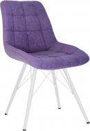 Стул обеденный Nowy Styl NICOLE 4LX WHITE (BOX-1) SQR SORO-65 фиолетовый / белый