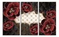 Картина модульная Бордовые цветы 3Д 90x60 см WallArt 54466-3.1