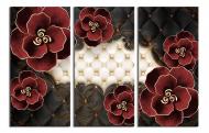Картина модульная Бордовые цветы 3Д 150x100 см WallArt 54466-3.3
