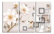 Картина модульная Изящные цветы 3Д 150x100 см WallArt 54468-3.3